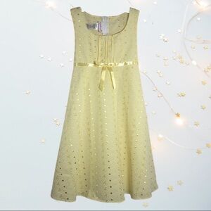Ashley Ann Embroidered Eyelet Yellow Dress